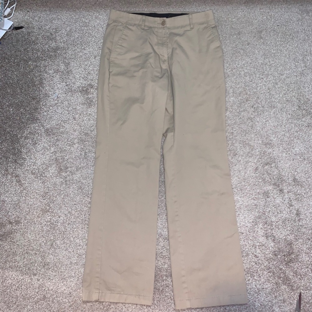 Lands End Womens Khaki Chino Pants Size 6 Straight Leg Tan Work School Uniform